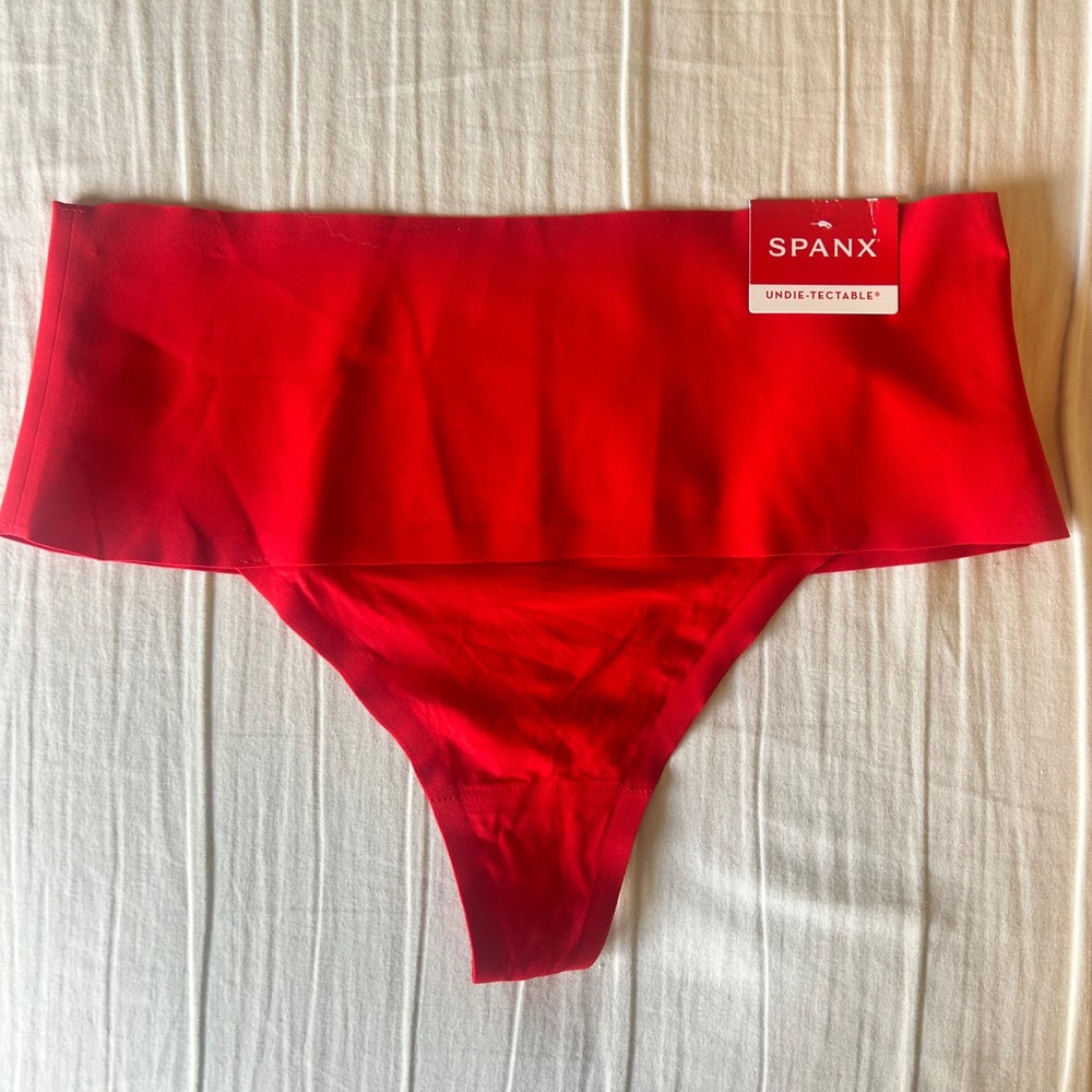 SPANX Red Thong Undies Undie-Tectable Panties Large